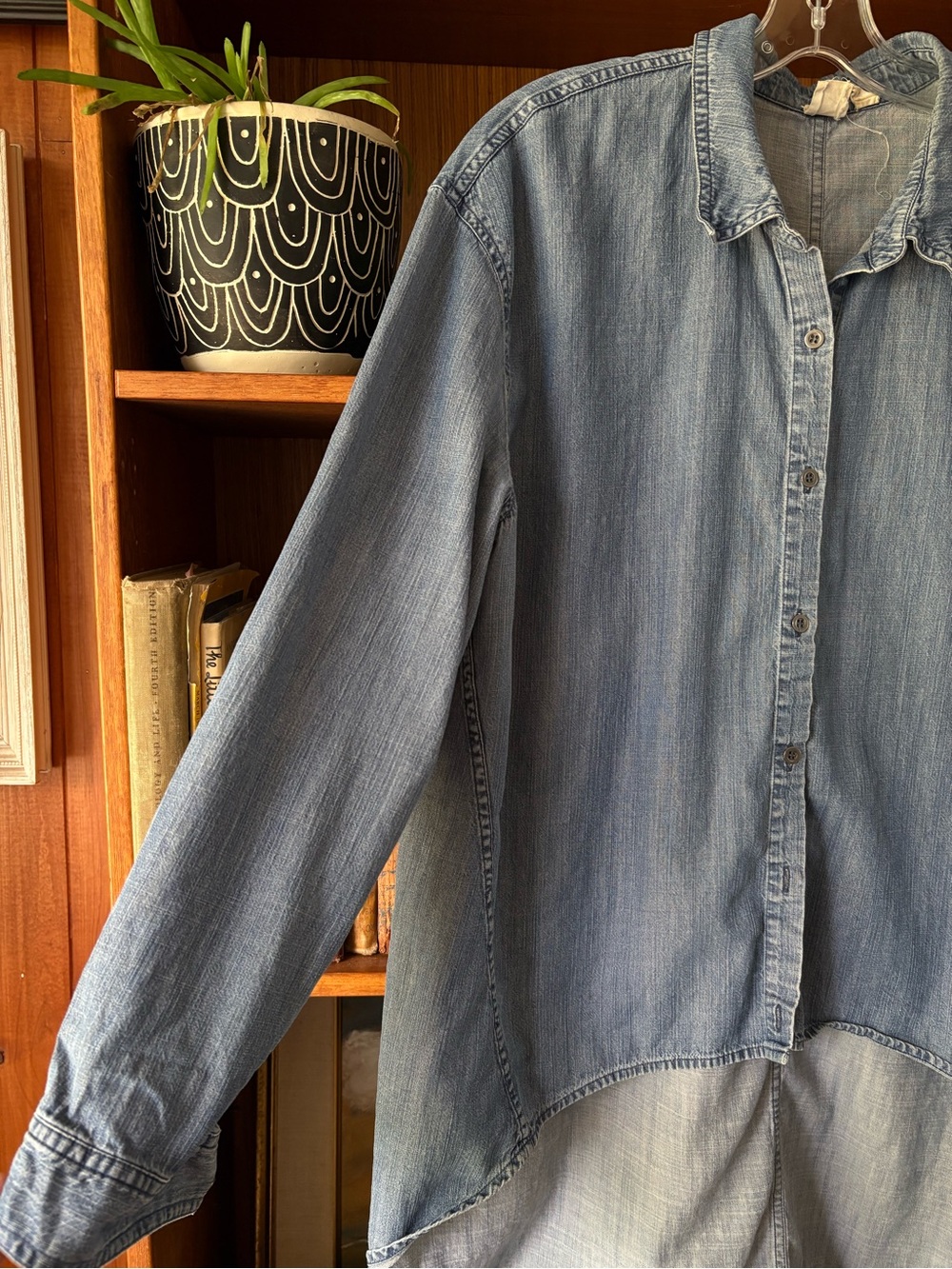 The Fisher Project- Eileen Fisher Denim Chambray Button Down L - Picture 2 of 6